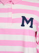 Poloshirt mit Streifen und Frotteedetails, Bubblegum w. White, Packshot image number 2