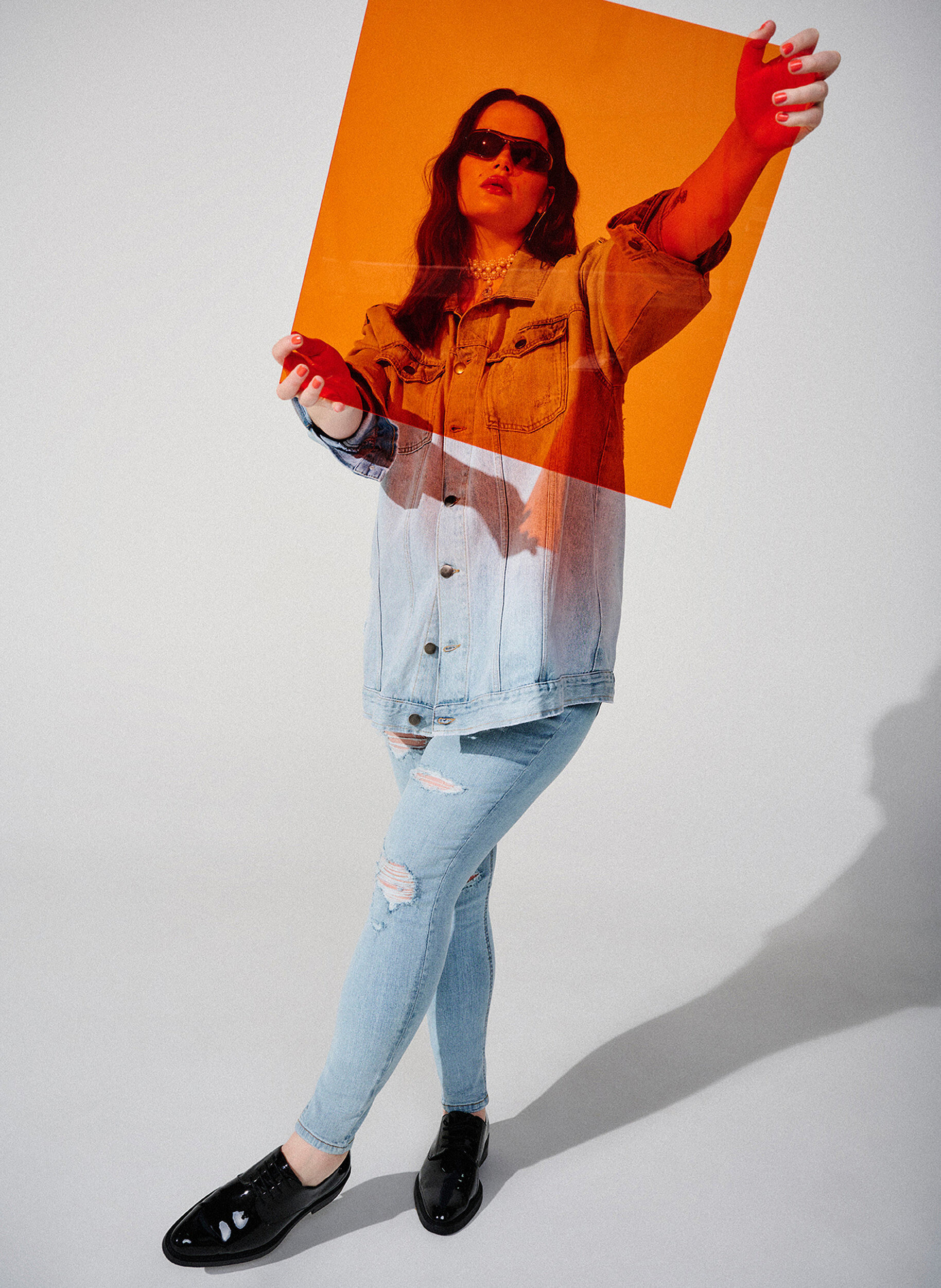 ZizziSlim-Fit-Jeans mit Abriebdetails, Light Blue, Image image number 0