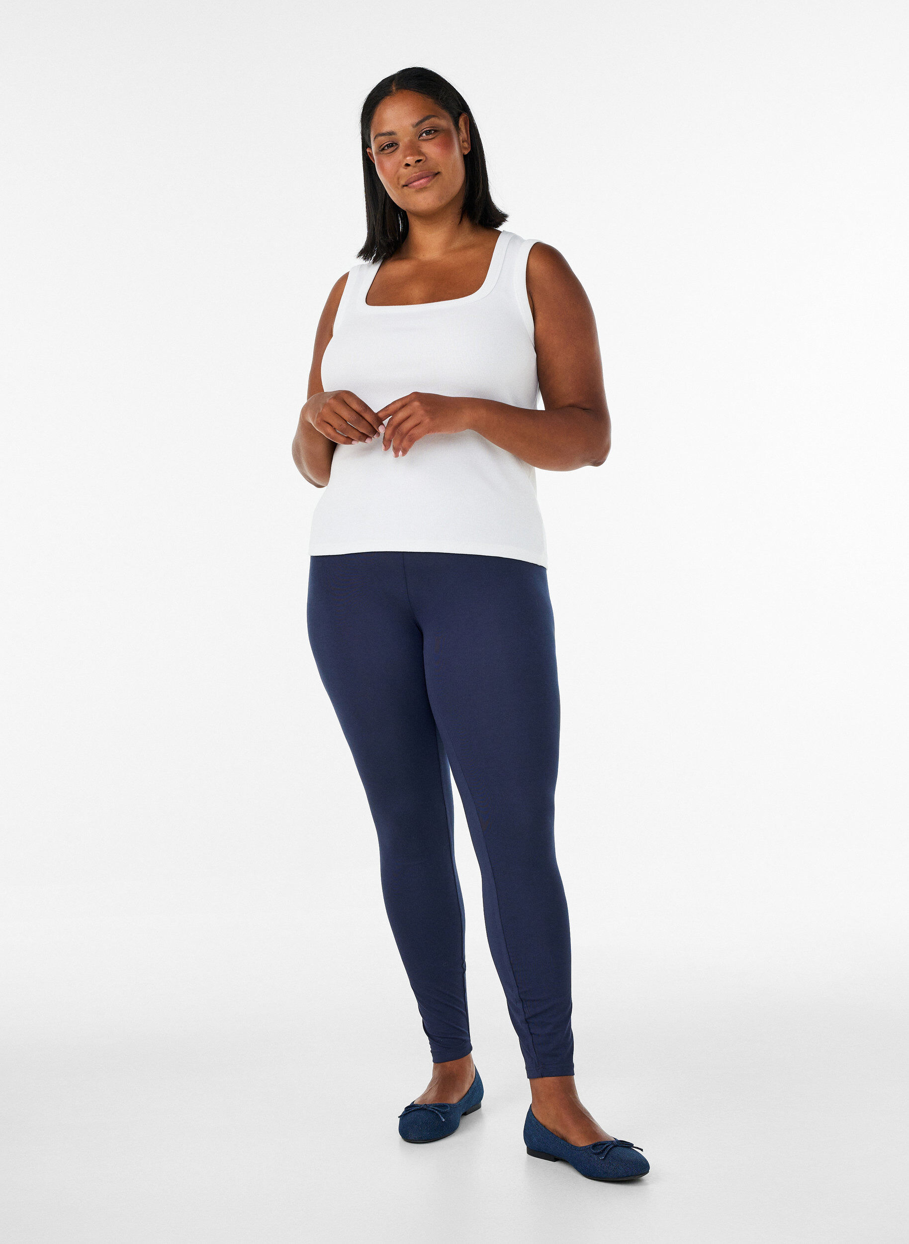 ZizziBasic-Leggings mit extra L&auml;nge, Blau, Model image number 0