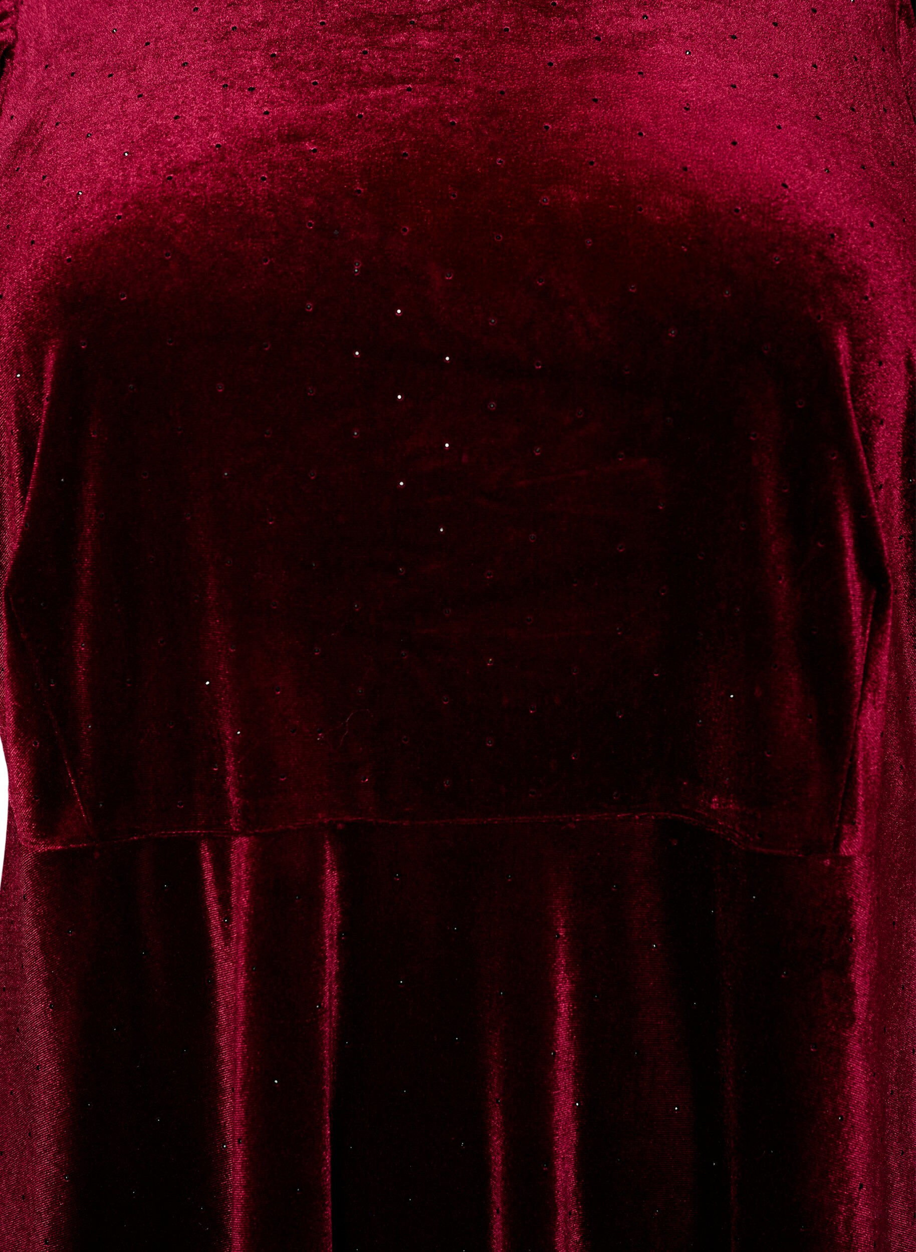 ZizziSamtkleid mit Strass und A-Linien-Form, Rot, Packshot image number 2