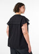 &Auml;rmellose Hemdbluse in A-Linie aus Baumwolle, Schwarz, Model image number 2