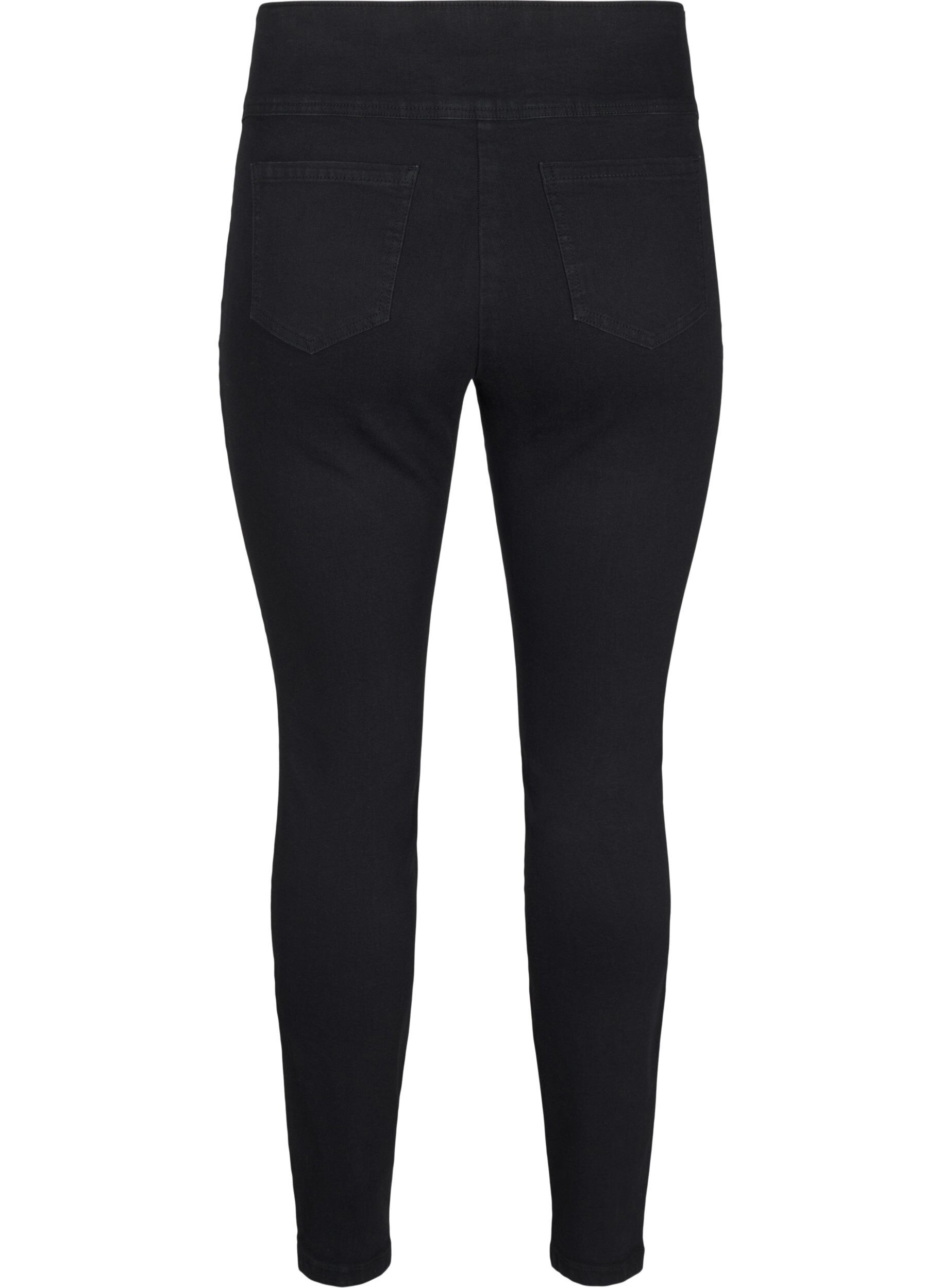 ZizziElastische Jeggings mit hoher Taille, Schwarz, Packshot image number 1