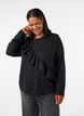 Bluse aus Jersey mit diagonalem R&uuml;schendetail, Schwarz, Model image number 0