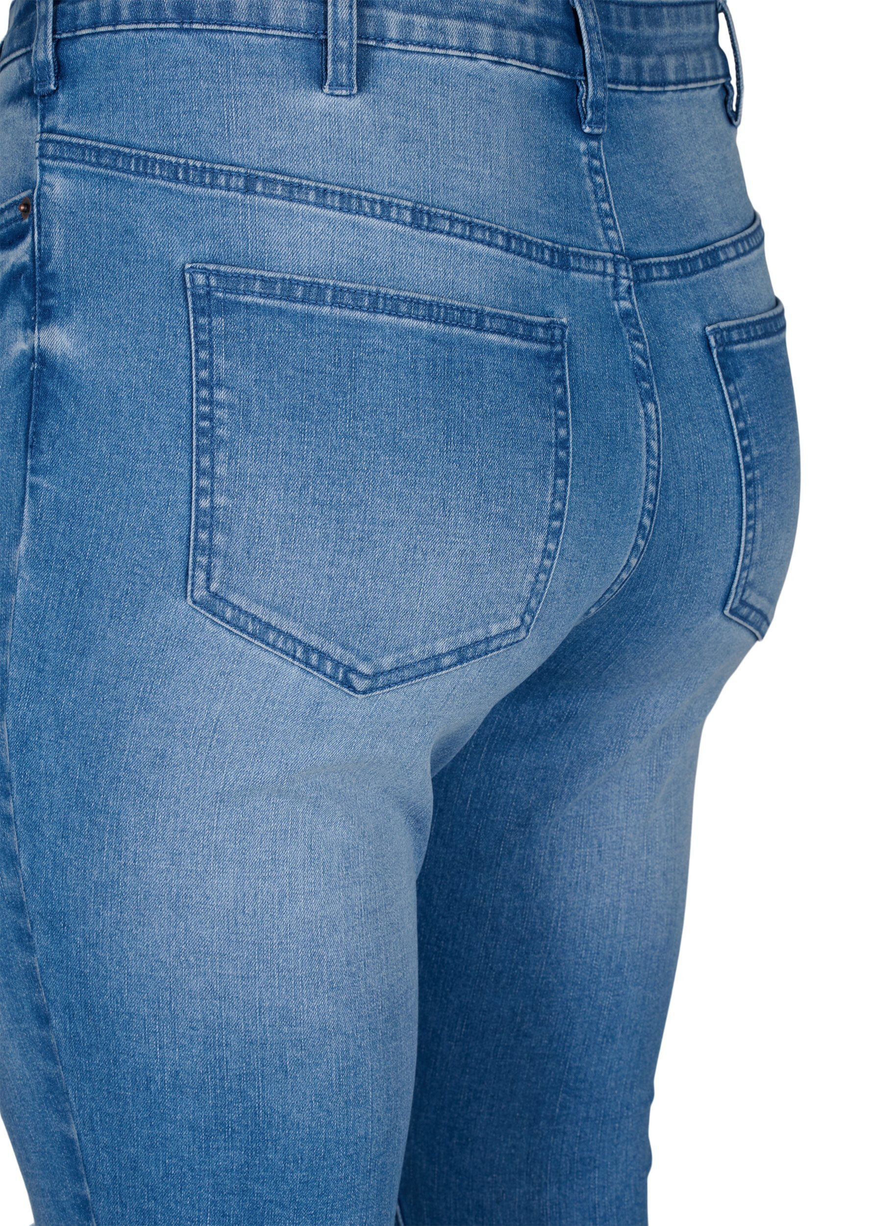 ZizziAmy-Jeans mit superschmaler Passform und gerippten Details, Blau, Packshot image number 4