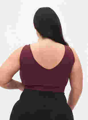 Einfarbiger Sport-BH mit V-Rücken, Fig, Model