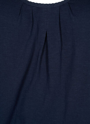 Top aus Baumwolle mit Spitzenbesatz, Navy Blazer, Packshot image number 2