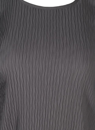 Strukturierte Bluse mit Puffärmeln, Asphalt, Packshot image number 2