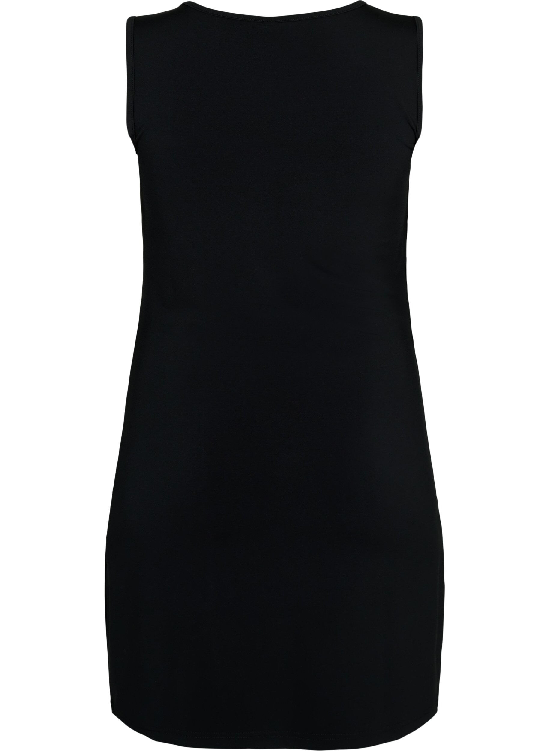 Zizzi&Auml;rmelloses Kleid mit Slim Fit, Black, Packshot image number 1