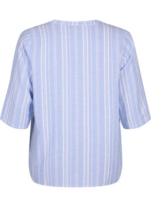 Gestreifte Bluse aus einer Leinen-Viskose-Mischung, Serenity Wh.Stripe, Packshot image number 1