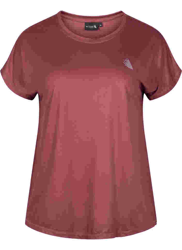 Einfarbiges Trainings-T-Shirt, Sable, Packshot