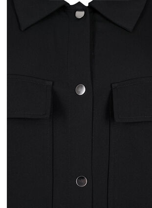 Lange Hemdjacke mit Knopfverschluss, Black, Packshot image number 2