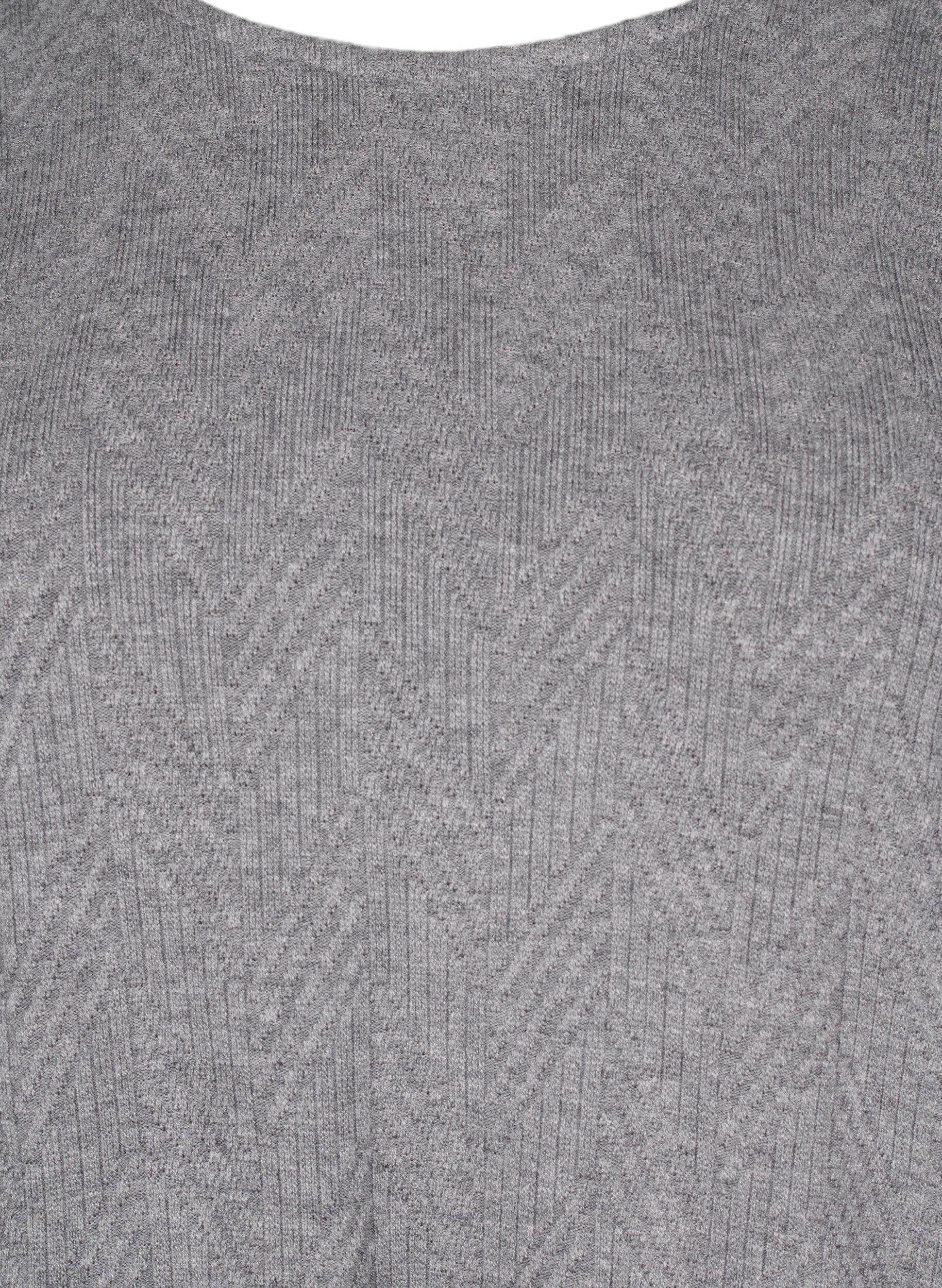 ZizziGemusterte Bluse mit langen &Auml;rmeln, Grau, Packshot image number 2