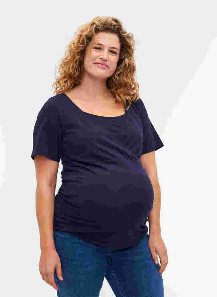 Kurzarm Schwangerschafts-T-Shirt aus Baumwolle, Night Sky, Model image number 0