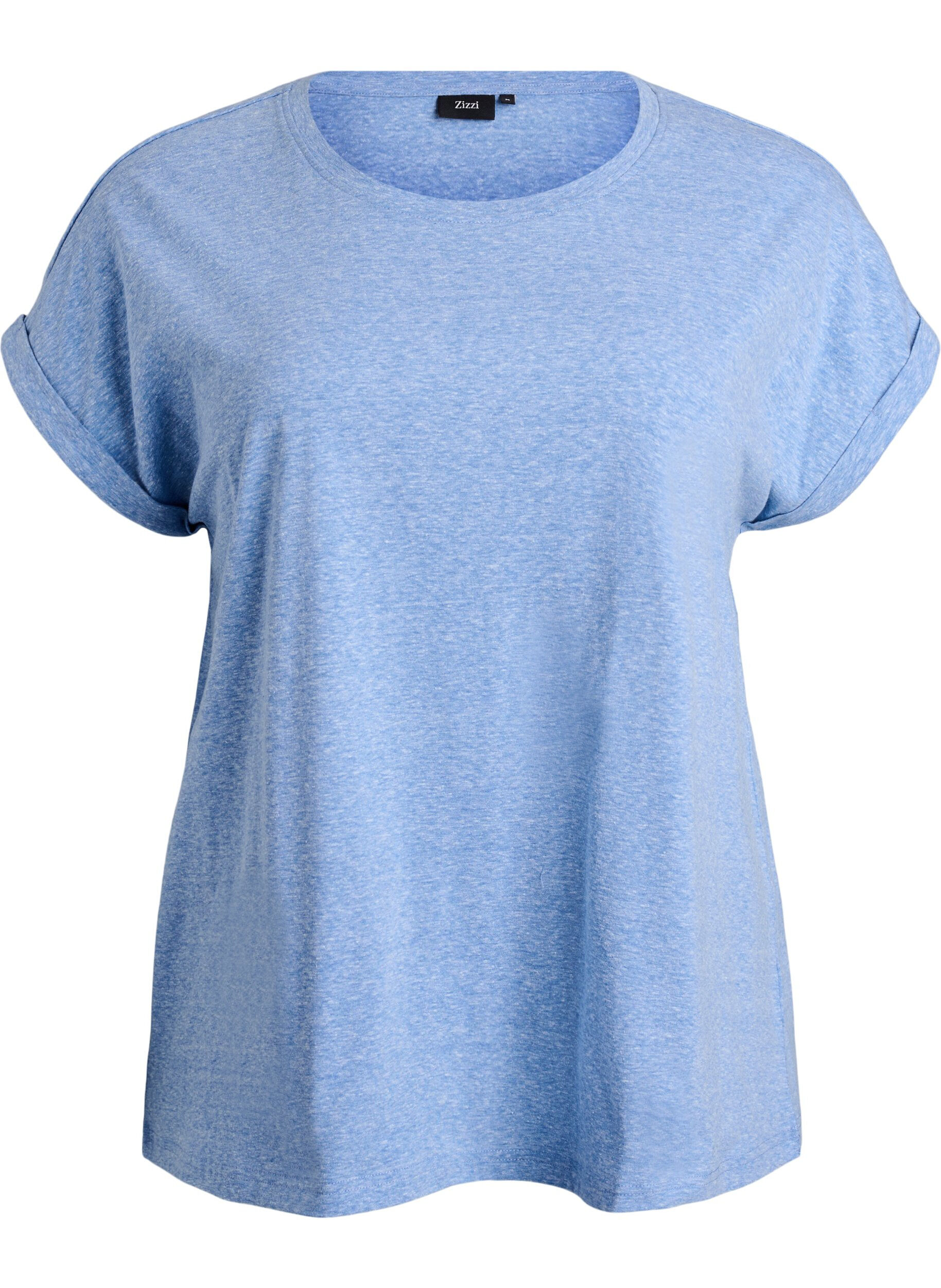 ZizziMelange T-Shirt mit kurzen &Auml;rmeln, Blau, Packshot image number 0