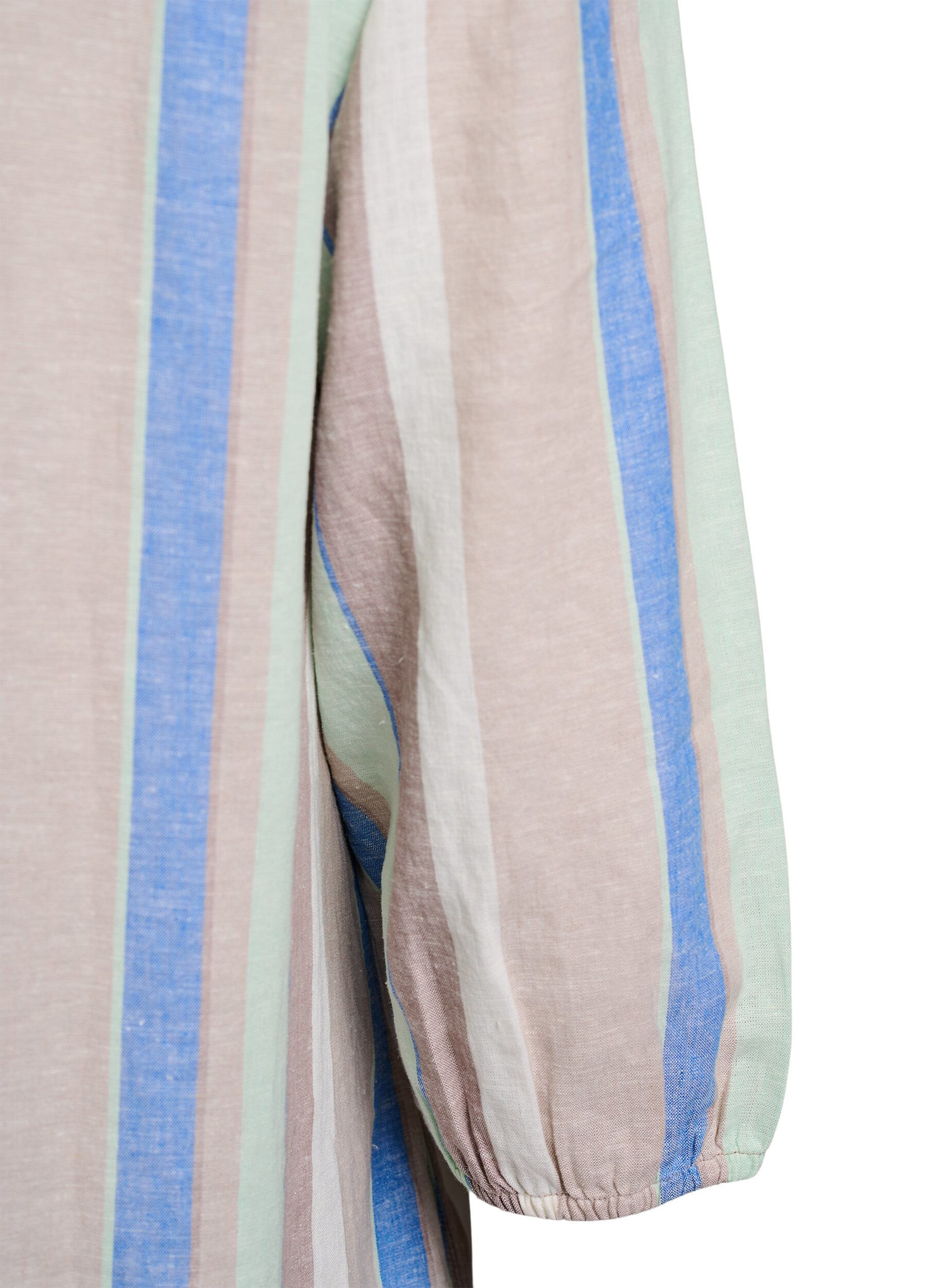 ZizziKleid aus Leinen und Viskose mit 3/4-&Auml;rmeln, Blau, Packshot image number 3