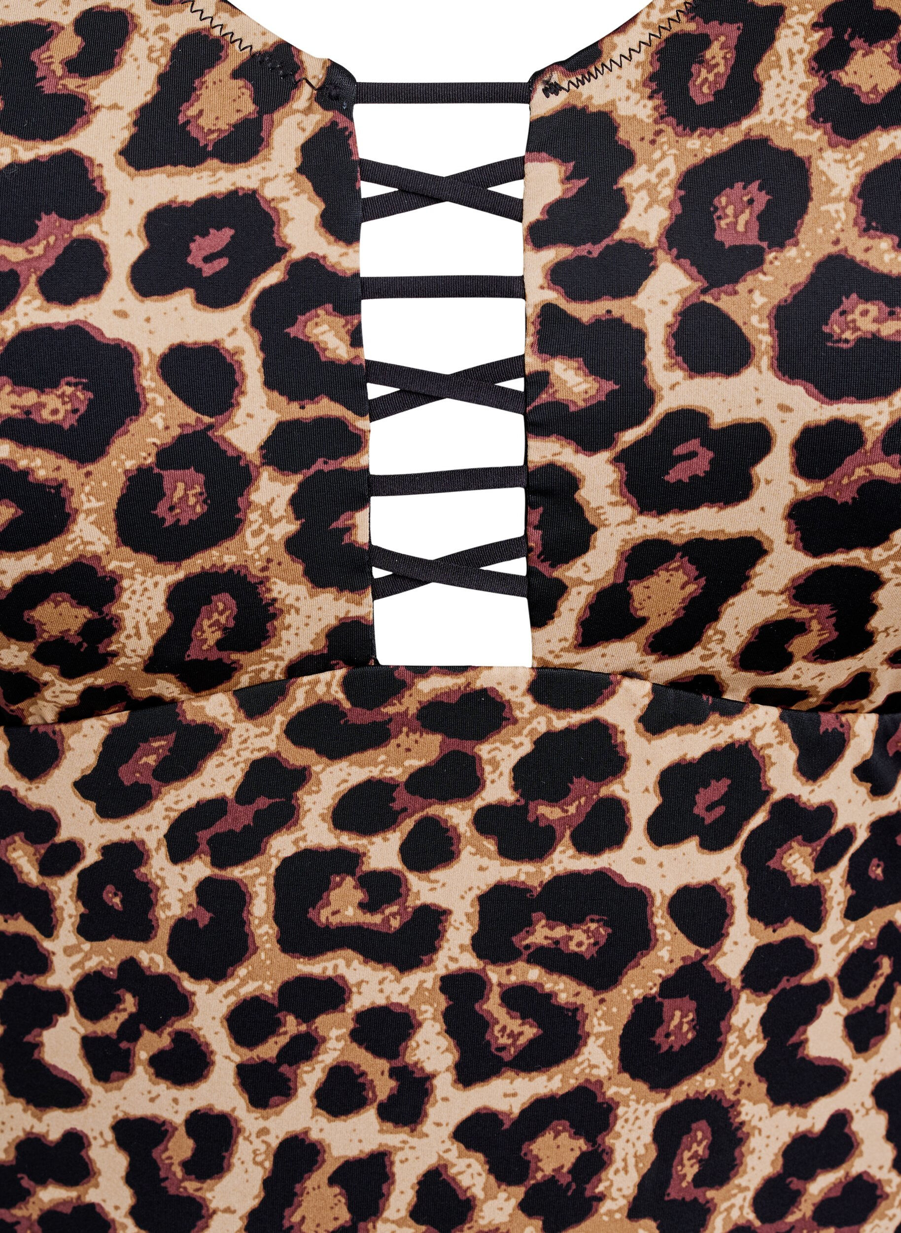 ZizziBadeanzug mit Animal-Print und Schn&uuml;rdetails, Braun, Packshot image number 2