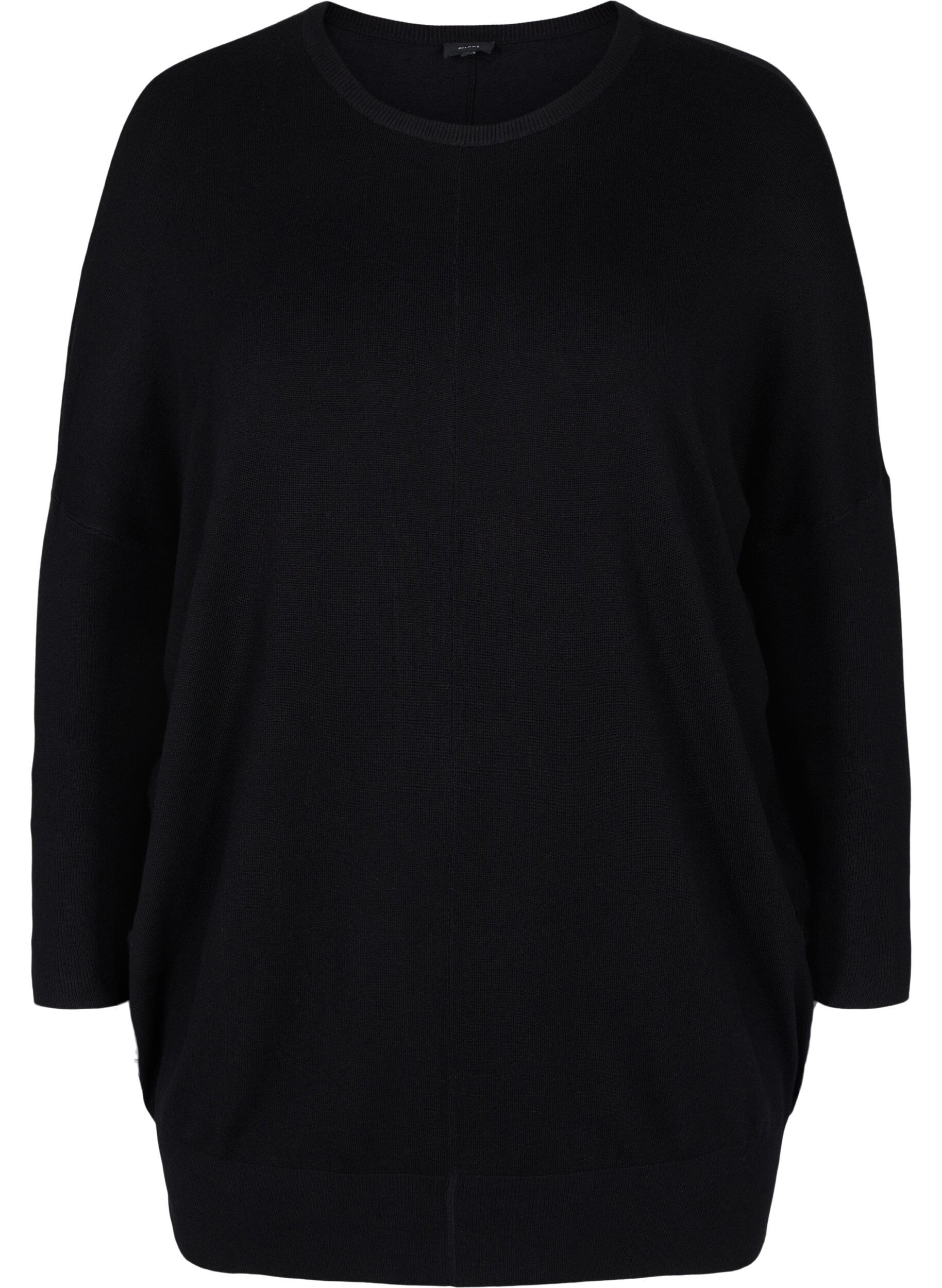 ZizziStrick-Tunika aus Viskosemischung, Black, Packshot image number 0