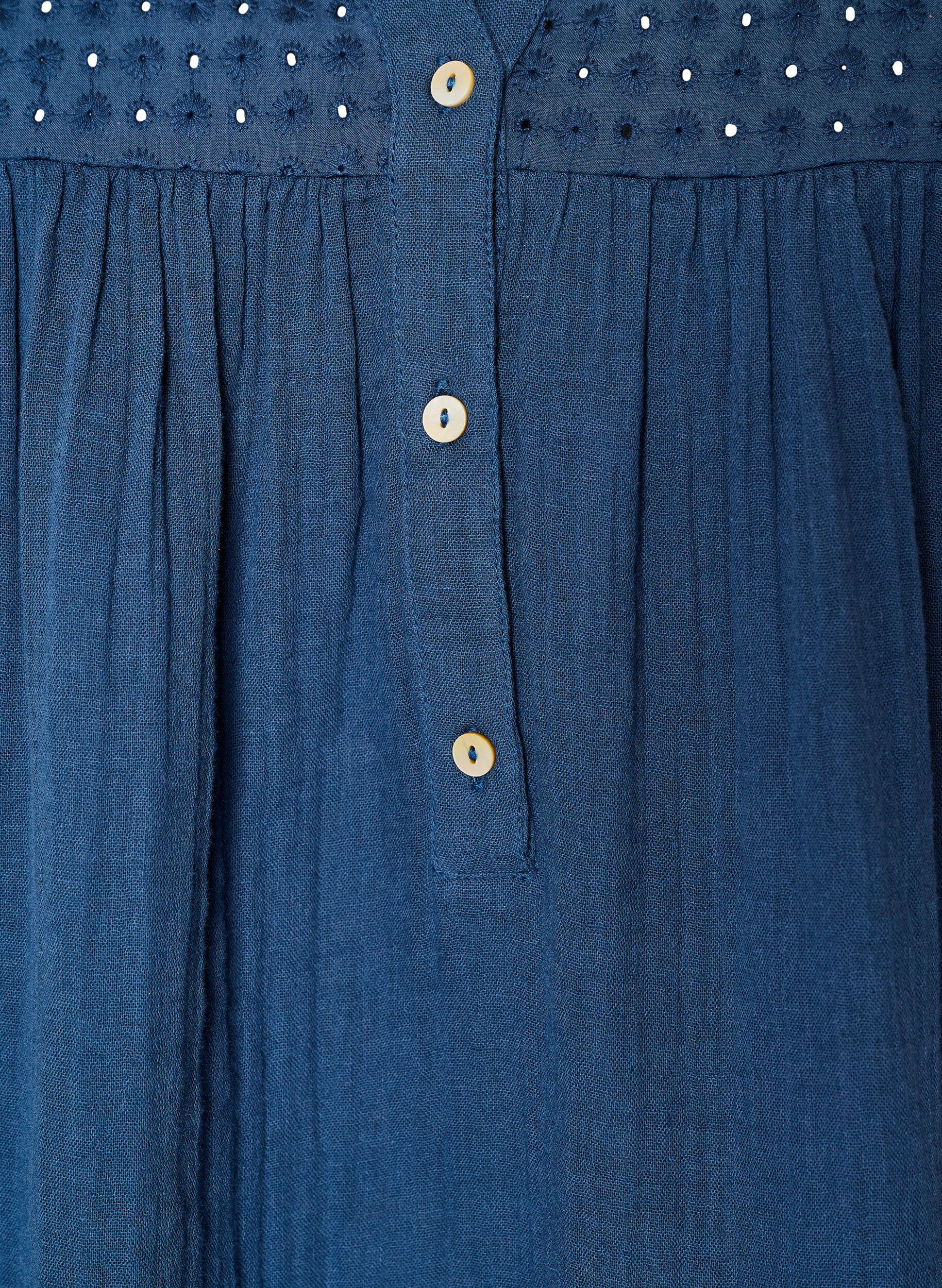 ZizziBluse aus Baumwollmusselin mit Lochstickerei, Blau, Packshot image number 2