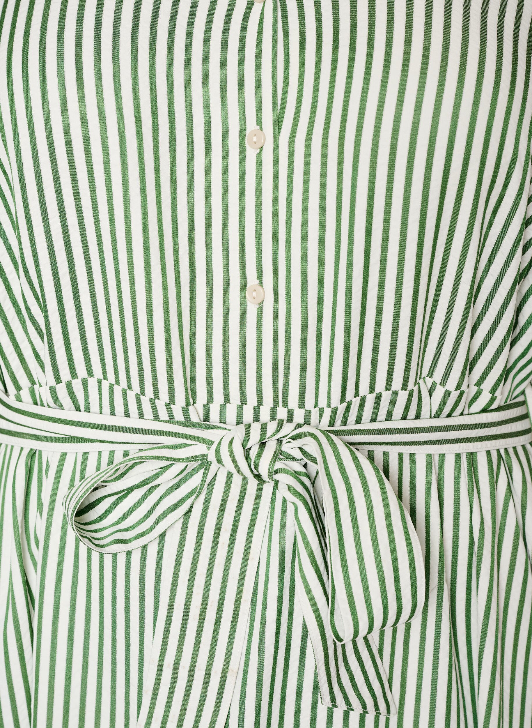 ZizziKn&ouml;chellanges Hemdblusenkleid mit Bindeg&uuml;rtel und Streifen, Gr&uuml;n, Packshot image number 2