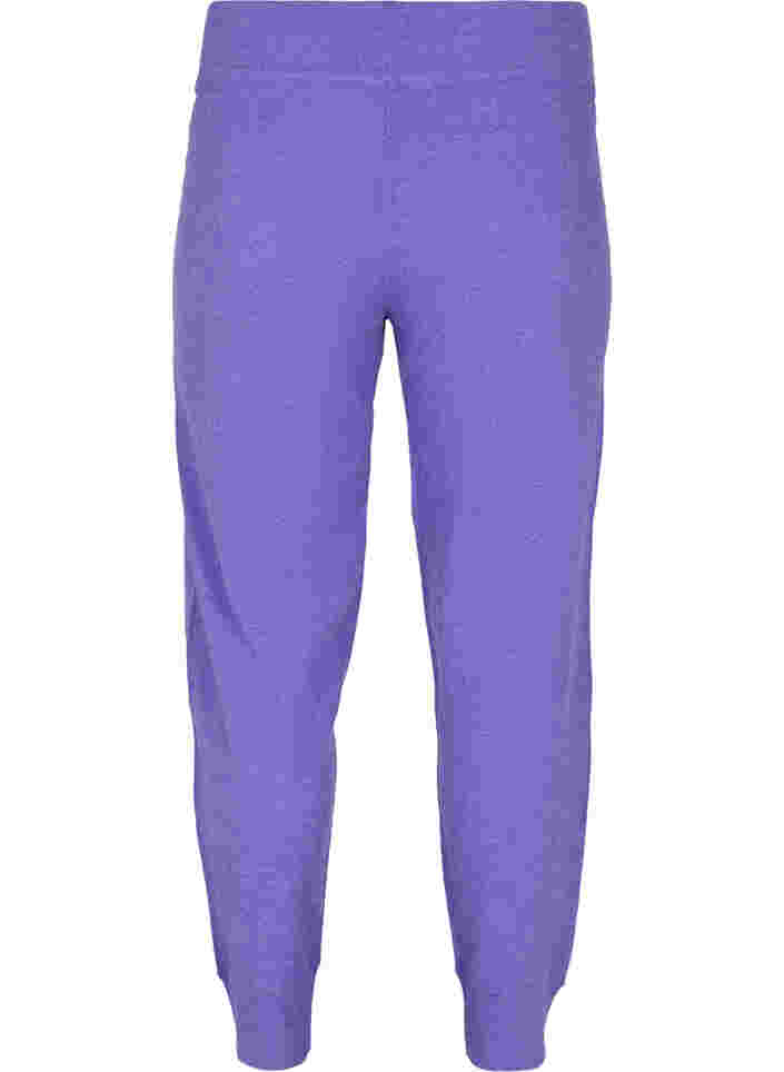 Melange-Strickhose mit Rippstrick, Purple Opulence Mel., Packshot image number 1