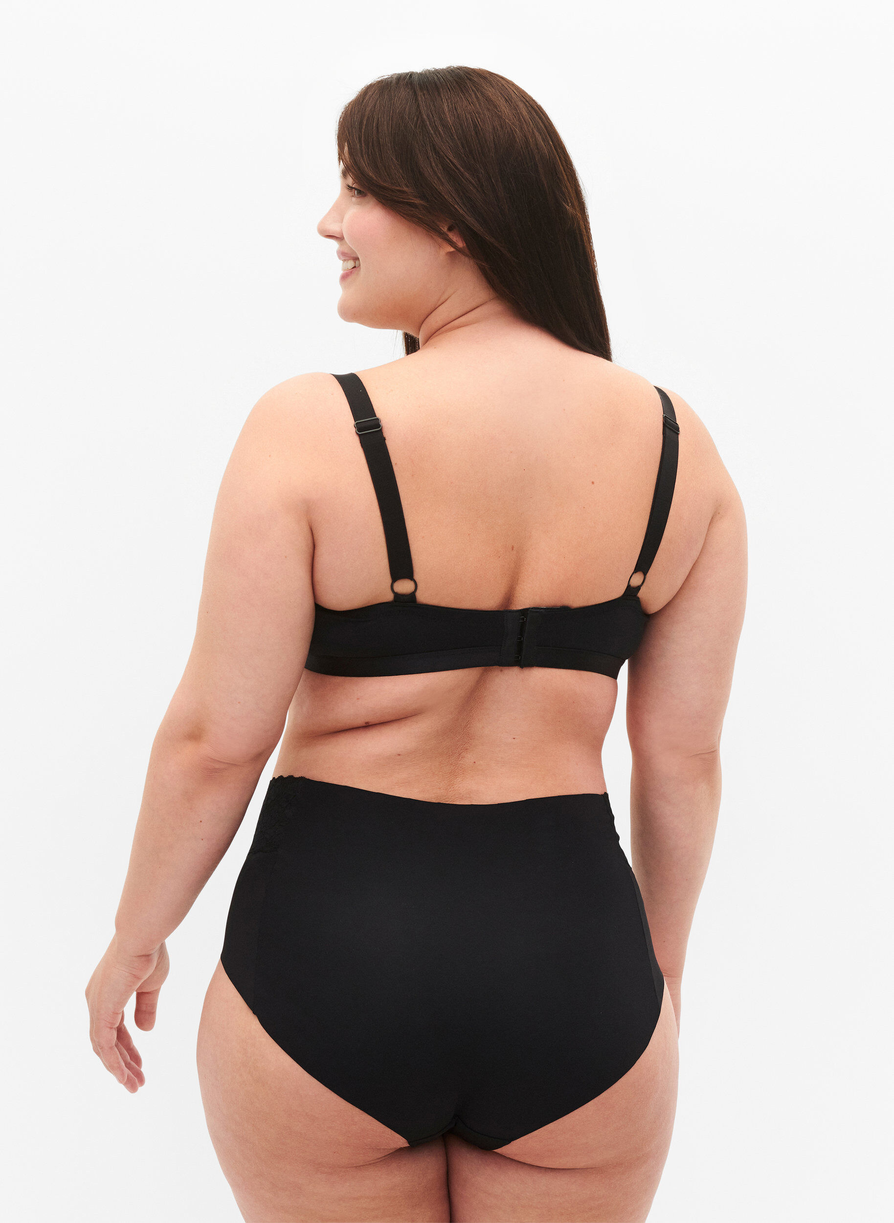 Zizzi2er-Pack Unterhosen mit Spitze und regul&auml;rer Taille, Black, Model image number 1