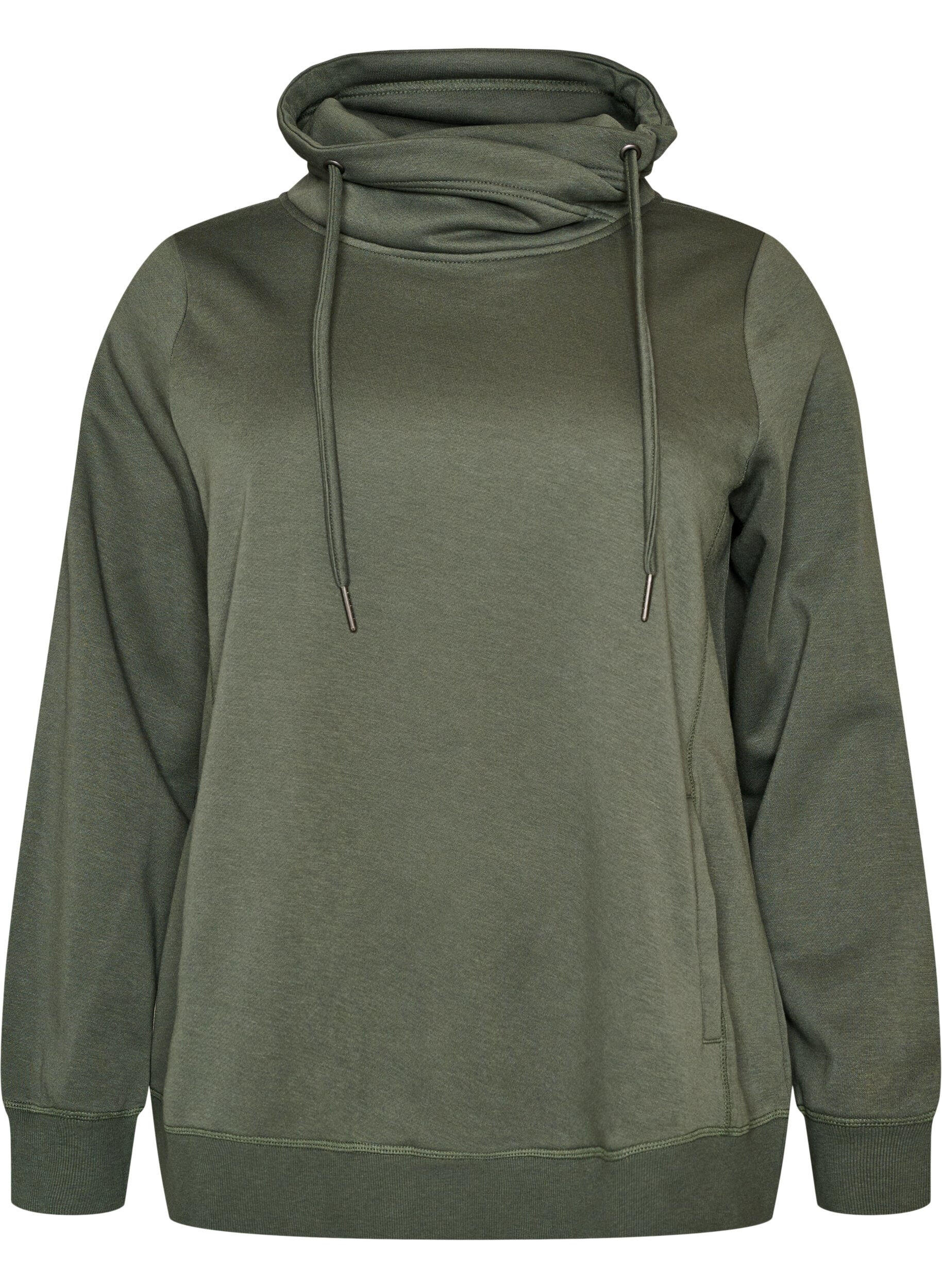 ZizziSweatshirt mit Stehkragen und Taschen, Gr&uuml;n, Packshot image number 0