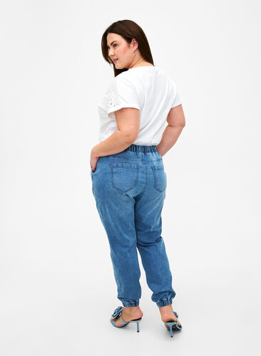 Jeans-Jogginghose mit Taschen, Light Blue Denim, Model image number 1