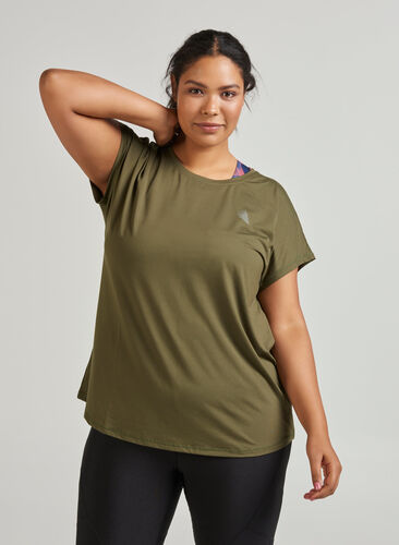 Einfarbiges Trainings-T-Shirt, Ivy Green, Model image number 0