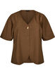 Bluse mit Glitzer und V-Ausschnitt, Braun, Packshot image number 0