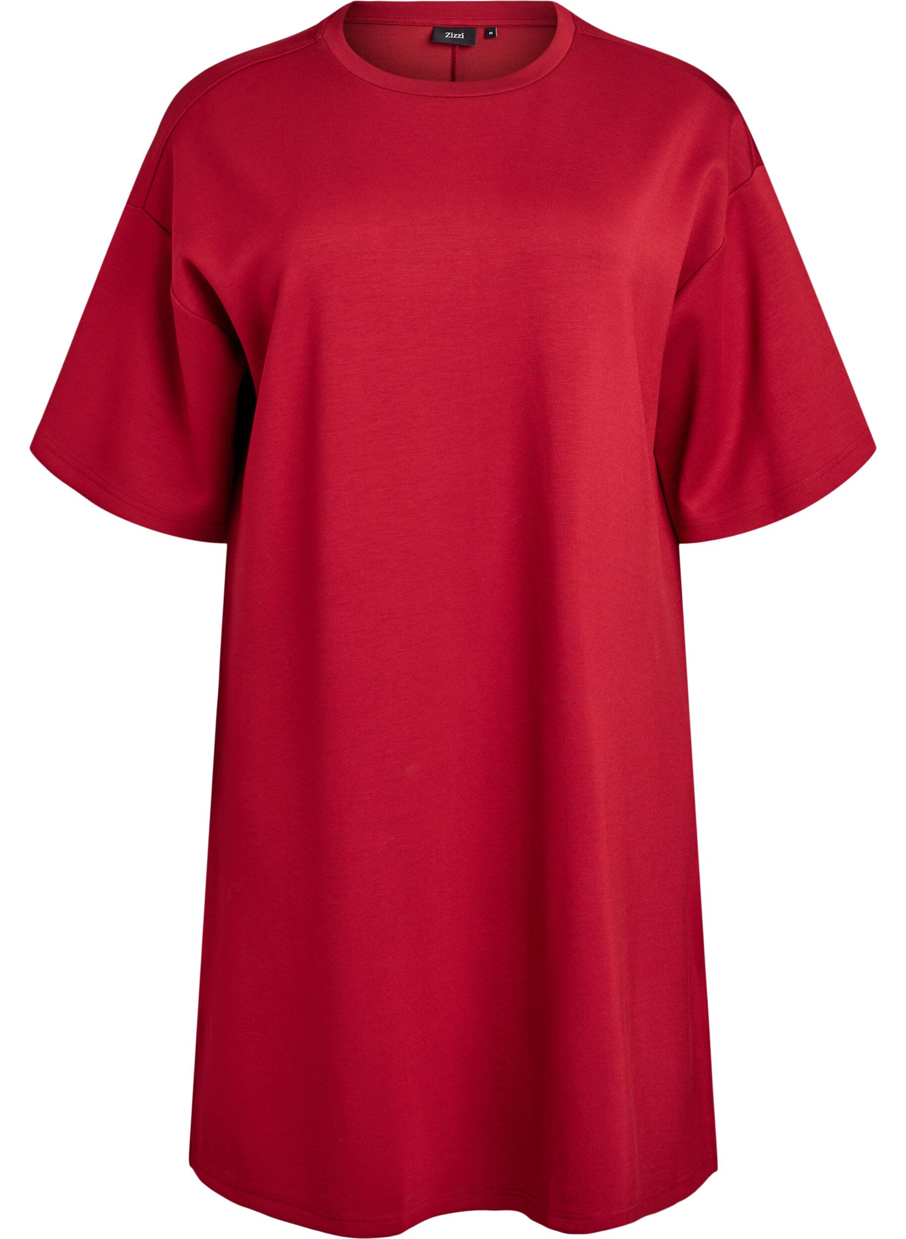 T-Shirt-Kleid aus Jersey mit Seitenschlitzen
