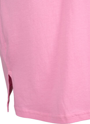 Einfarbiges Oversize T-Shirt mit V-Ausschnitt, Rosebloom, Packshot image number 3