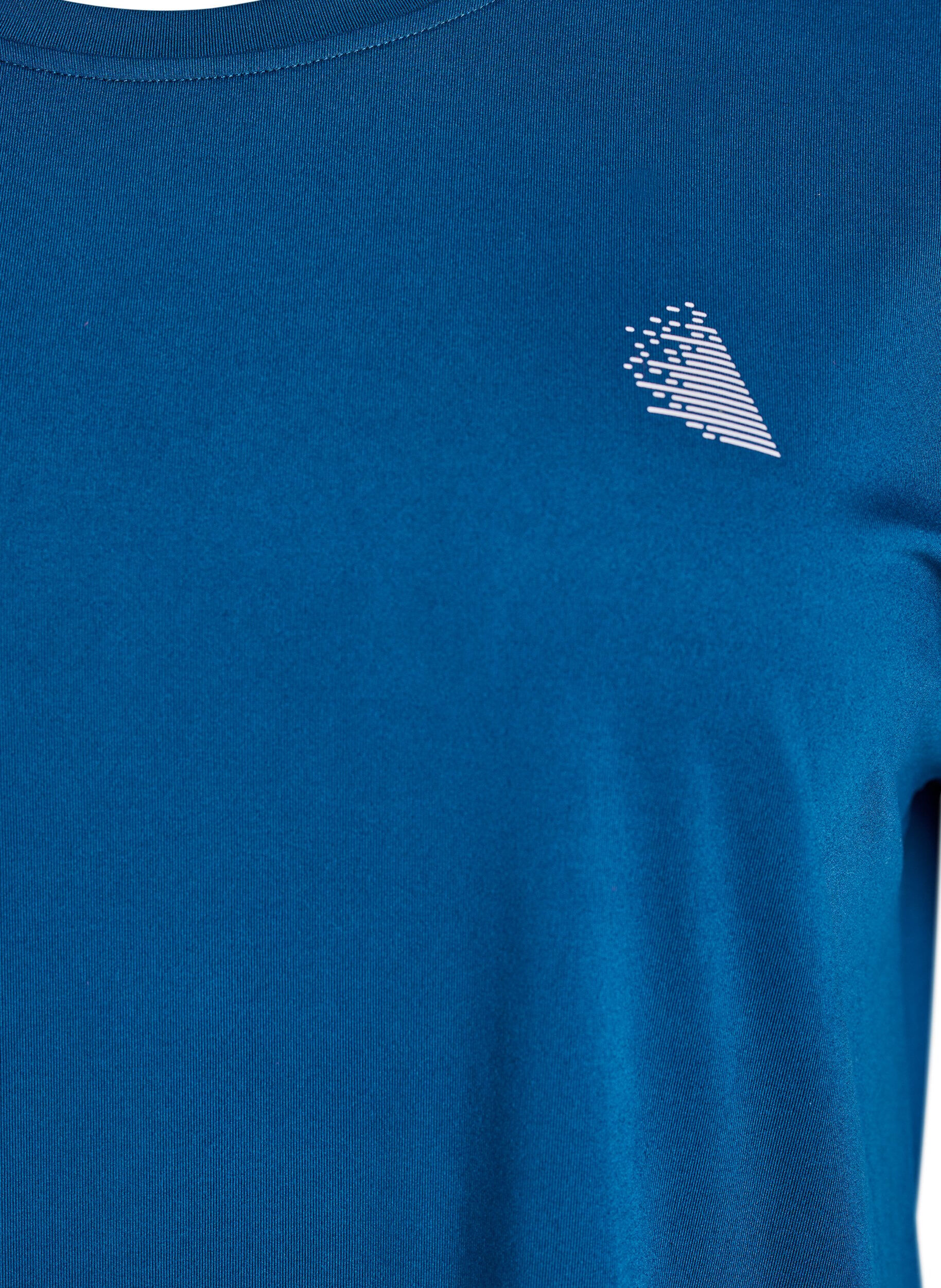 ZizziEinfarbiges Trainings-T-Shirt, Blau, Packshot image number 2