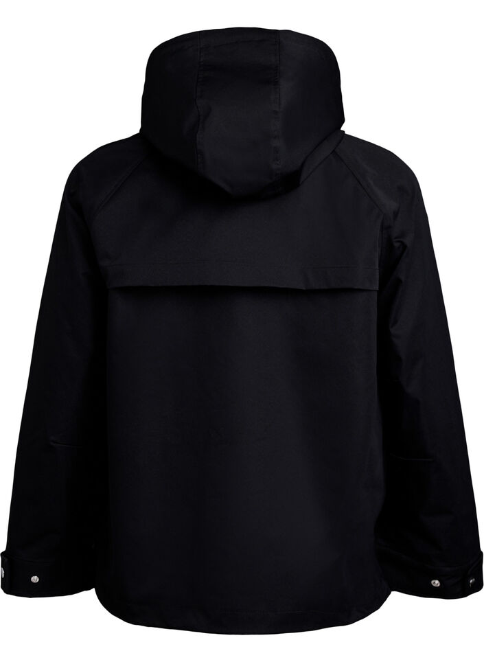 Kurze Frühlingsjacke mit abnehmbarer Kapuze, Schwarz, Packshot image number 1