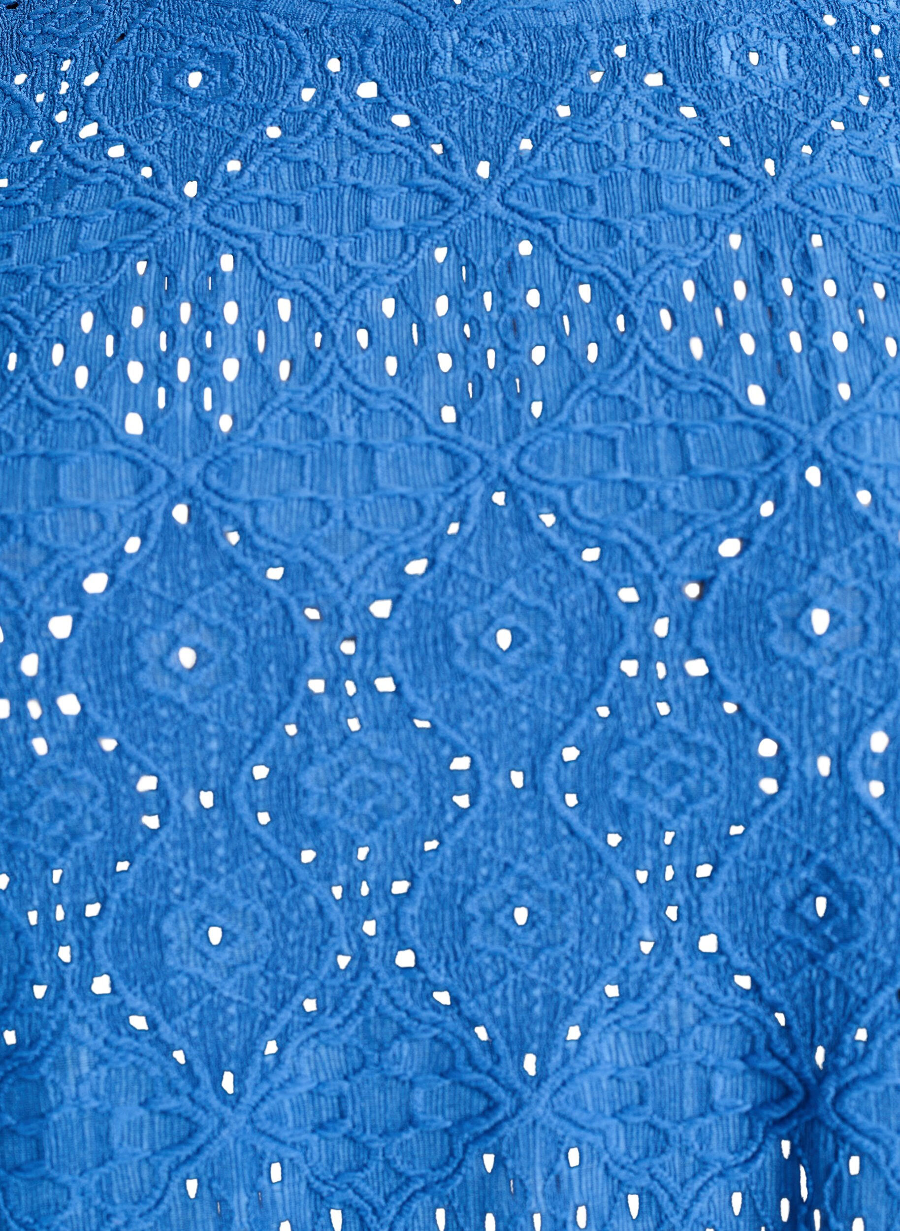 ZizziLang&auml;rmelige Bluse mit Lochstickerei, Blau, Packshot image number 2