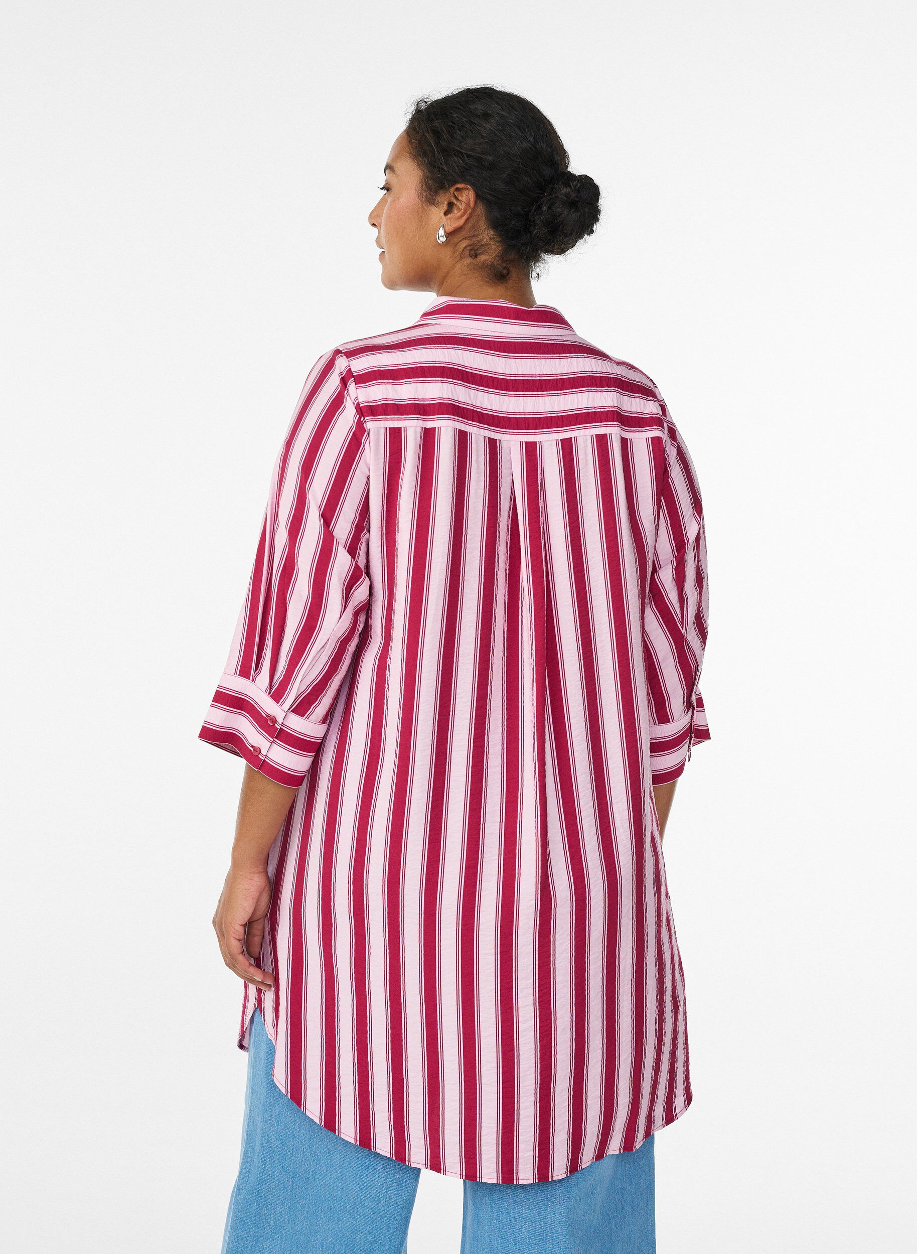 ZizziKleid mit Kragen und Brusttasche, Pink, Model image number 2