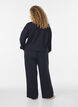 Lockere Hose aus Jersey mit hoher Taille und Taschen, Schwarz, Model image number 1