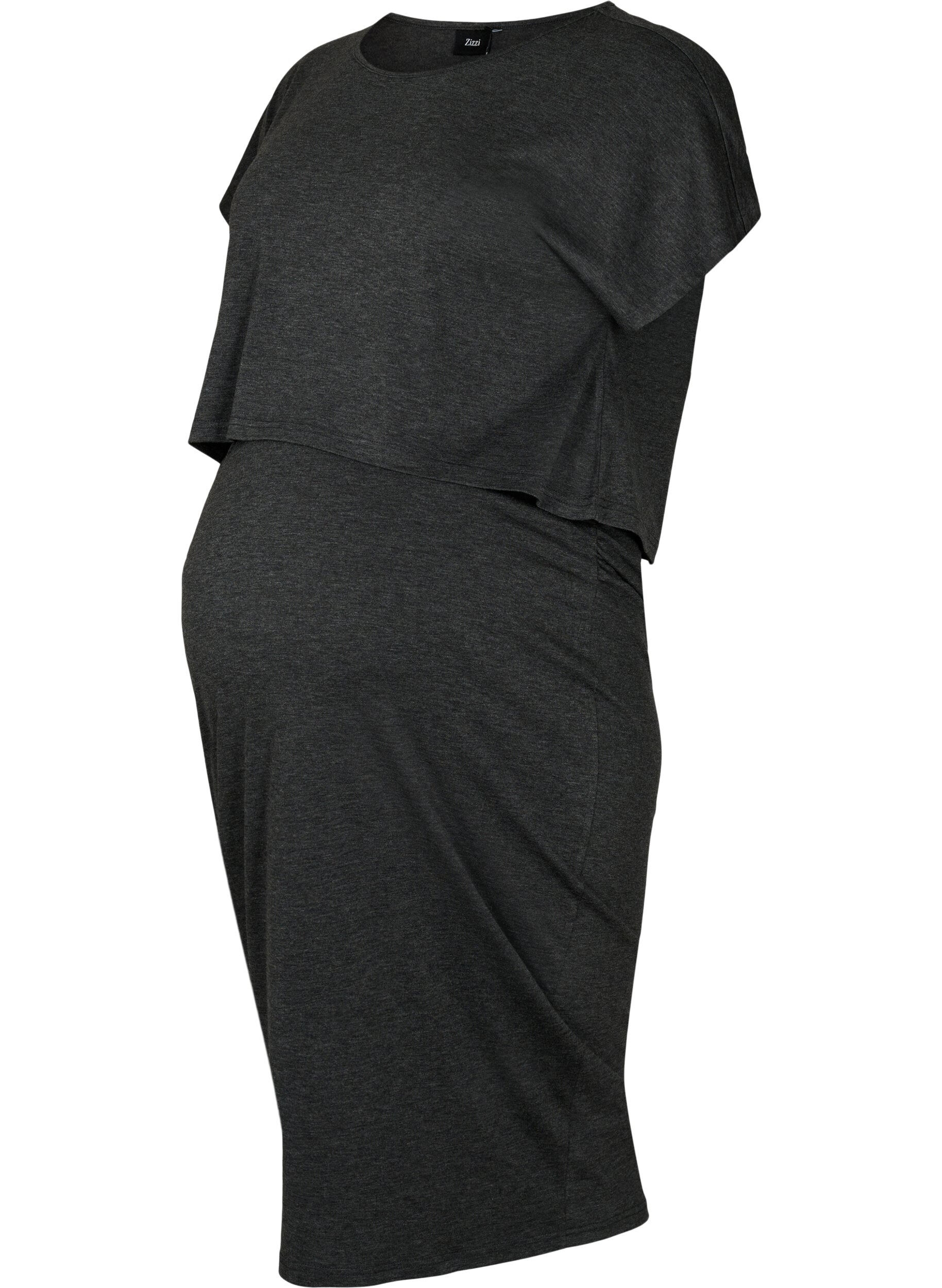 ZizziMeliertes Schwangerschaftsset, Black Melange, Packshot image number 0