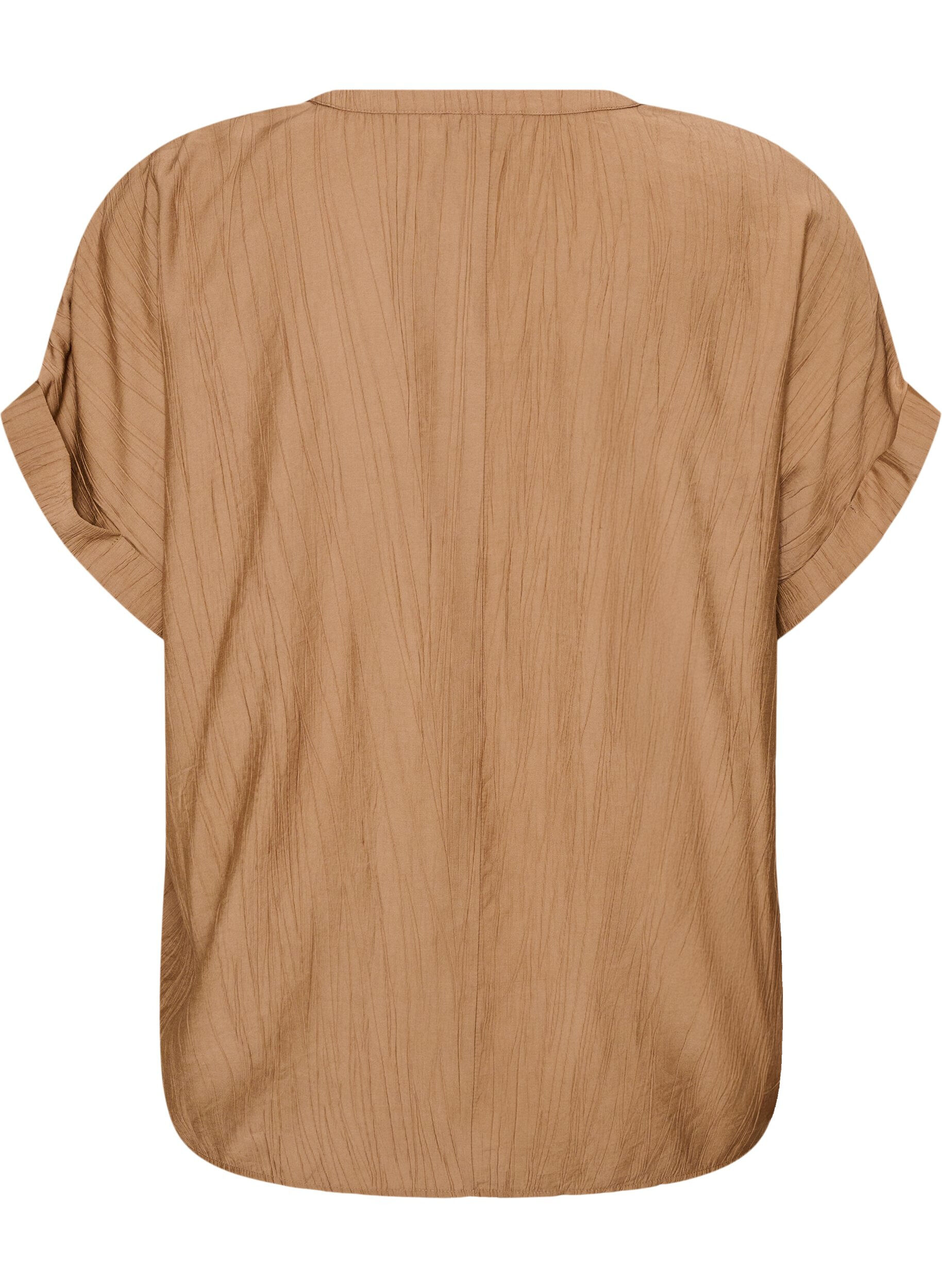 ZizziBluse aus Viskose mit Kn&ouml;pfen und Struktur, Braun, Packshot image number 1