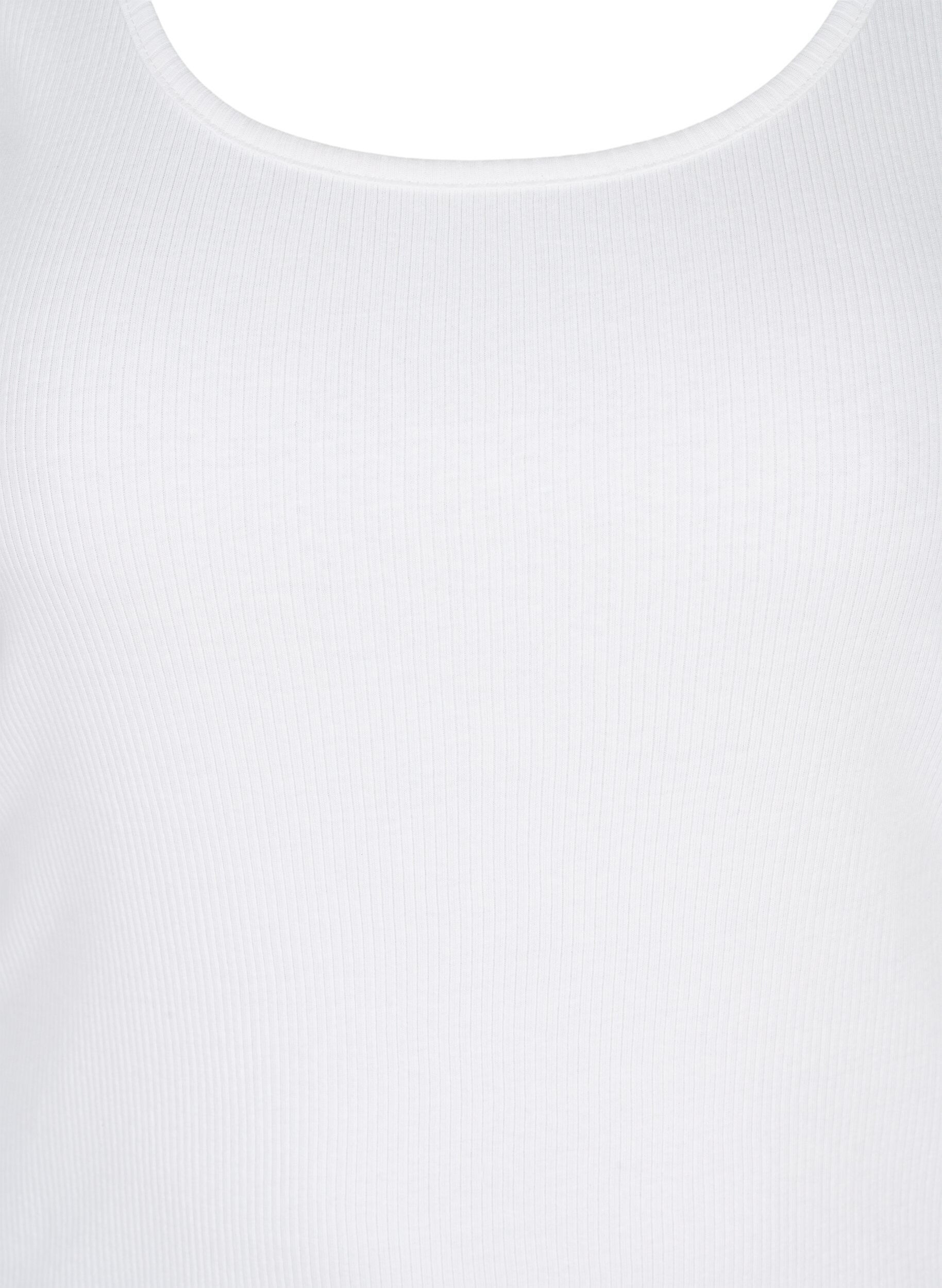 Zizzi2er-Pack Basic Tanktop in Ripp Optik, Black/Bright White, Packshot image number 3