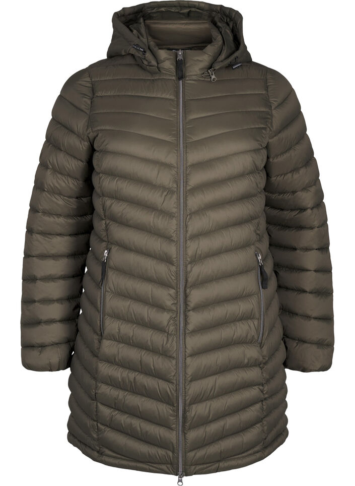 Leichte Jacke mit Taschen und abnehmbarer Kapuze, Grün, Packshot image number 0