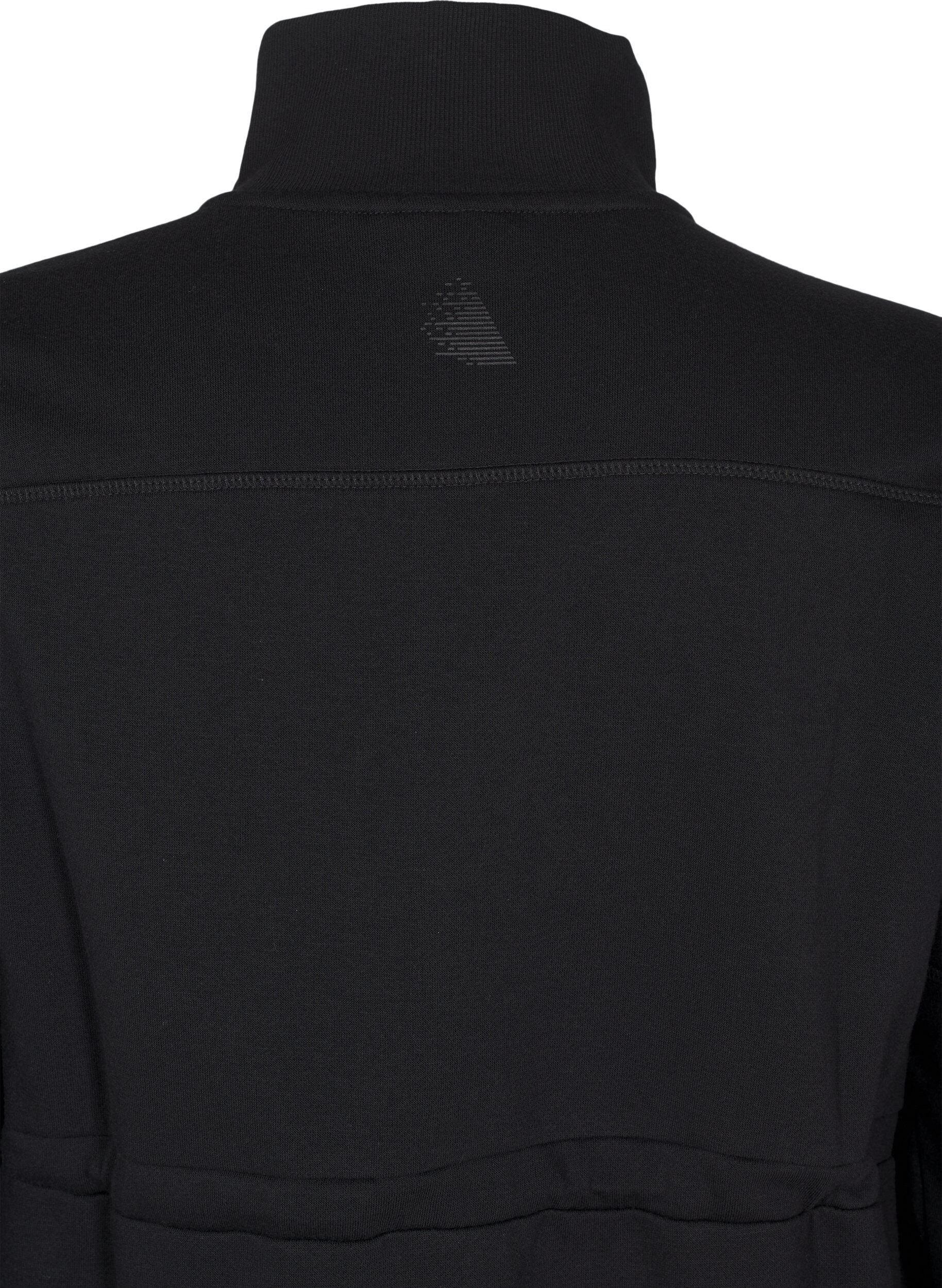 ZizziKurzes Sweatshirtkleid mit Stehkragen und verstellbarer Taille, Black, Packshot image number 3