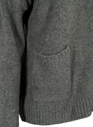 Strickjacke mit Reißverschluss und Taschen, Dark Grey Melange, Packshot image number 3