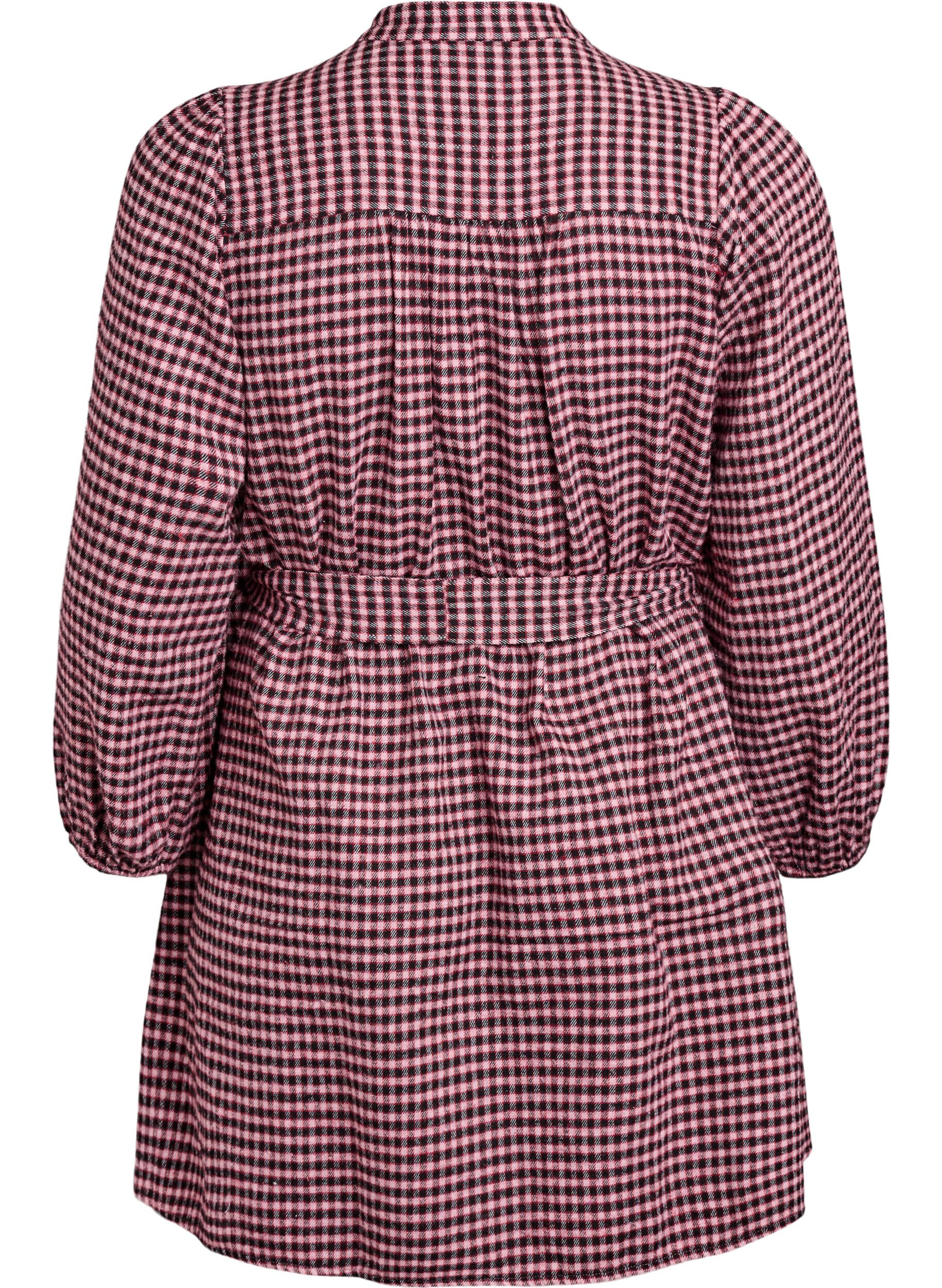 ZizziKurzes kariertes Kleid mit Bindeg&uuml;rtel, Rot, Packshot image number 1