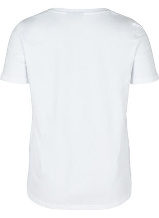 Kurzarm T-Shirt aus Baumwolle mit Aufdruck, Bright White CALM, Packshot image number 1