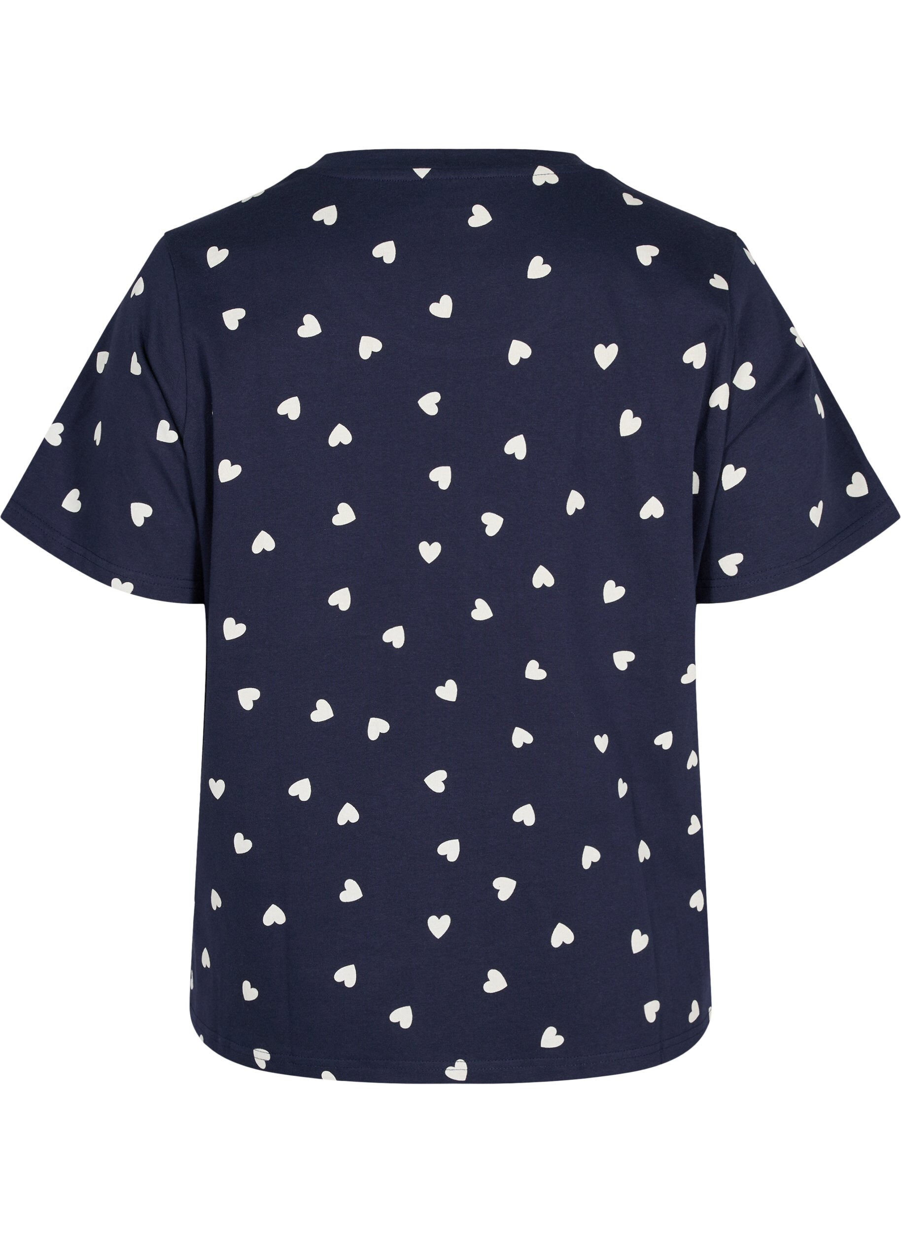 ZizziKurzarm Pyjama-T-Shirt aus Baumwolle, Navy Blazer AOP, Packshot image number 1