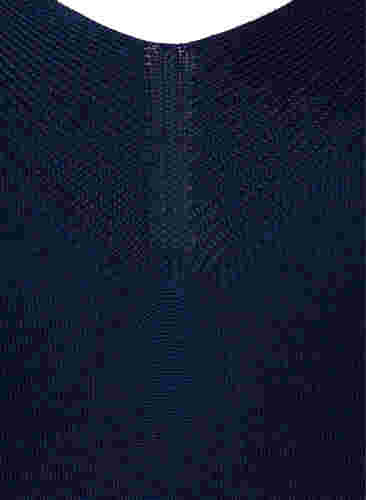 Viskose-Strickbluse mit V-Ausschnitt, Navy Blazer, Packshot image number 2