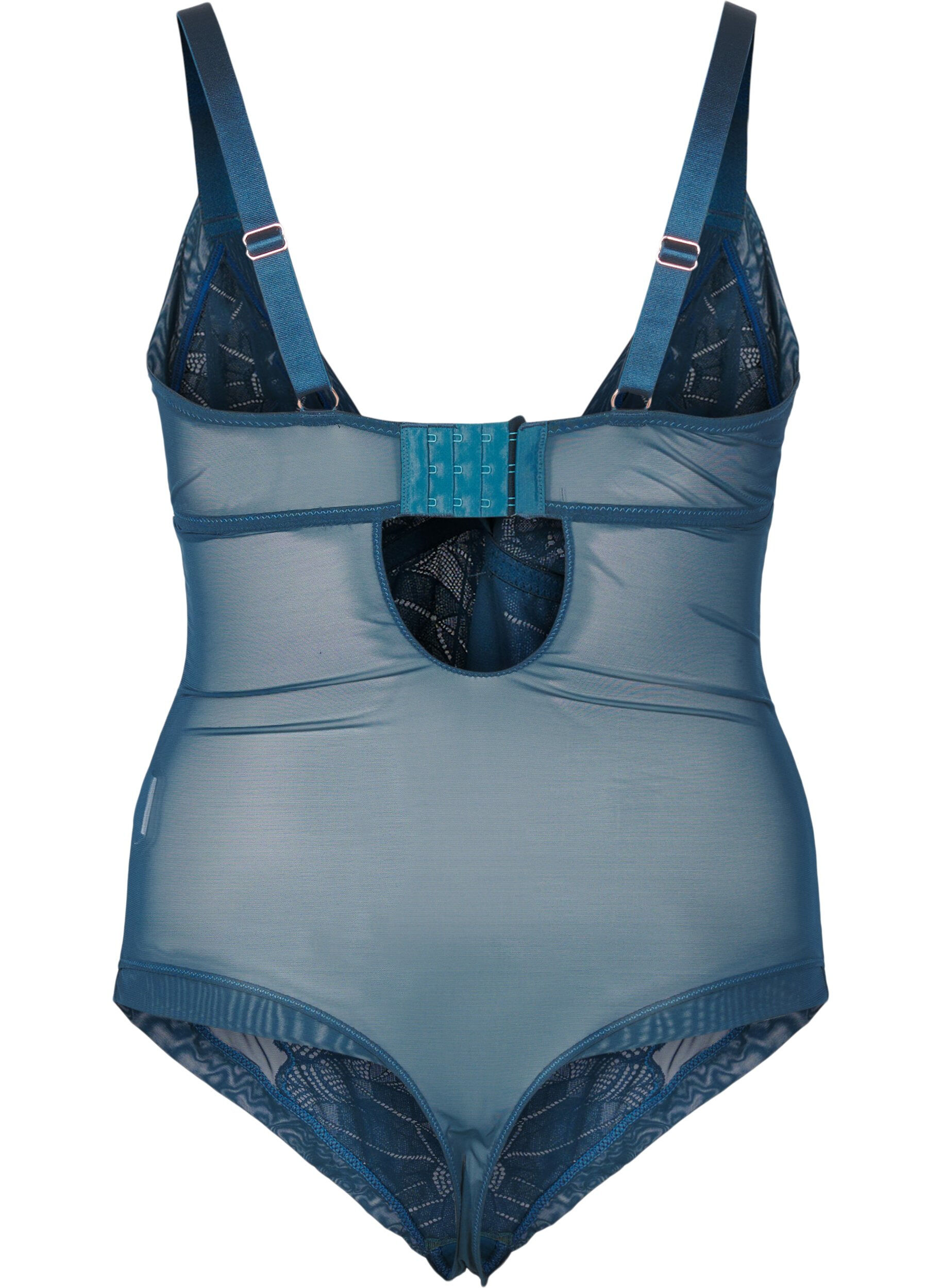 ZizziBody aus Spitze und Mesh, Blau, Packshot image number 1