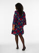 Gebl&uuml;mtes Kleid aus Viskose mit R&uuml;schen, Blau, Model image number 2