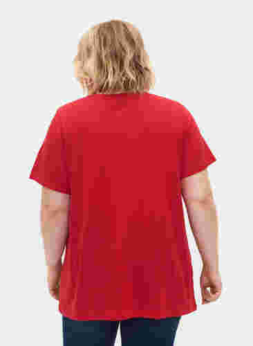 Kurzärmeliges T-Shirt mit A-Linie, Lipstick Red, Model image number 1