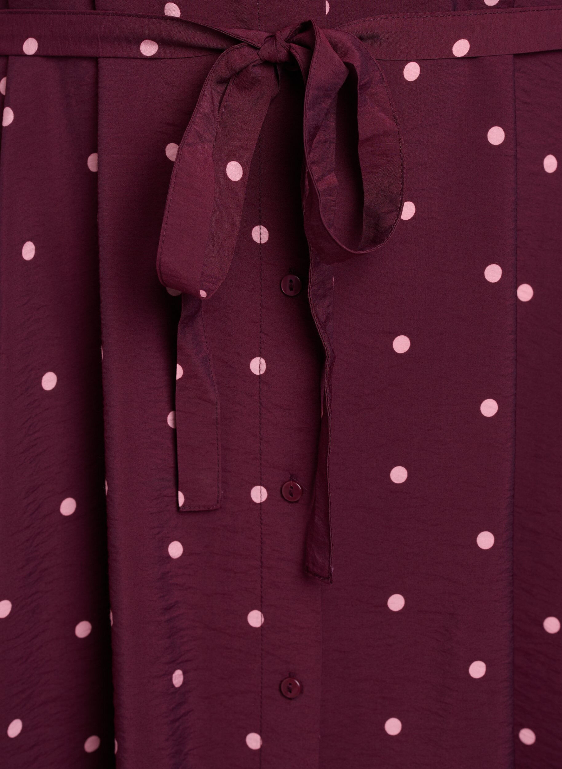 ZizziMidikleid aus Hemd mit Polka Dots, Rot, Packshot image number 3